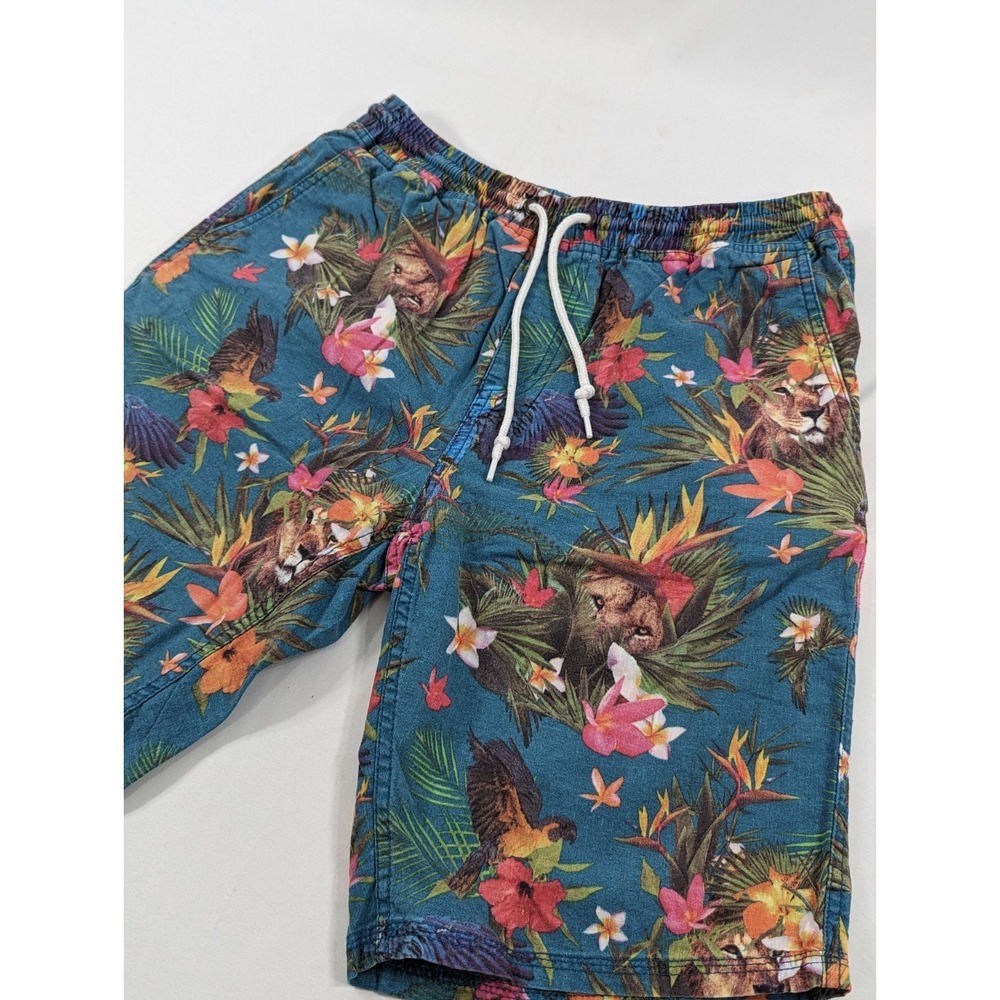 LRG Lifted‎ Research Group Men's Lion vs Parrot LINEN/COTTON  Casual Shorts M 30